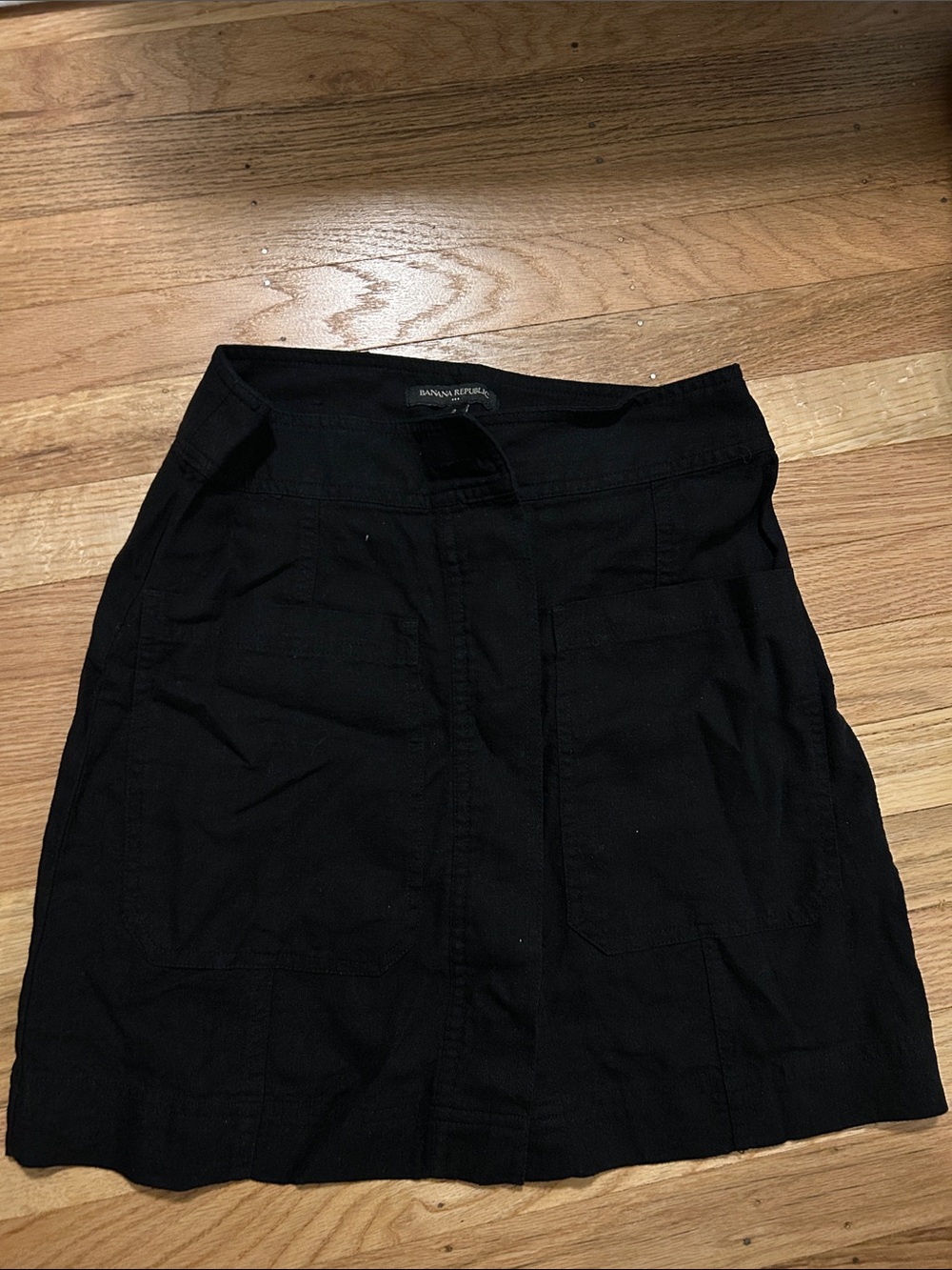 Banana Republic Black Mini Skirt with Patch Pockets
